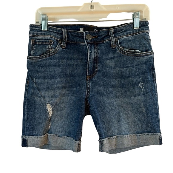 Kut from the Kloth Distressed High Rise Denim 6” Shorts size 6 - Picture 1 of 6